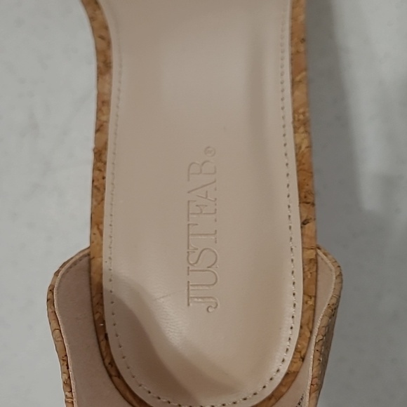 💰 JustFab women's cork heeled sandals size 8E - extra wide width - Picture 6 of 11